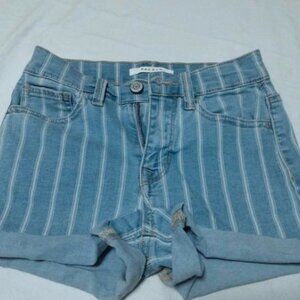 PacSun women’s size 22 high-waisted blue and white striped shortie shorts